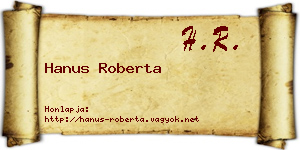 Hanus Roberta névjegykártya